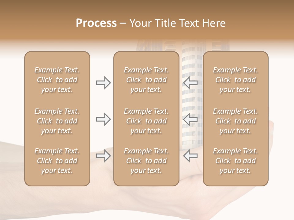 A Hand Holding A Model Of A Building PowerPoint Template
