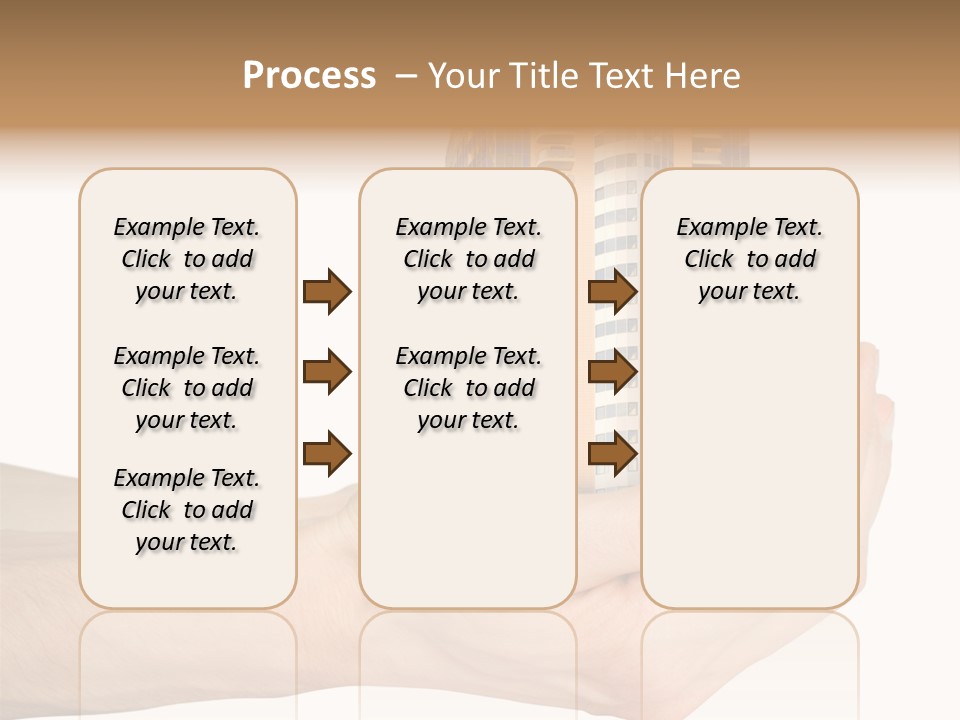 A Hand Holding A Model Of A Building PowerPoint Template