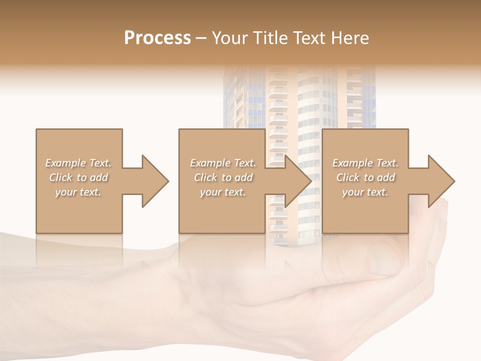 A Hand Holding A Model Of A Building PowerPoint Template