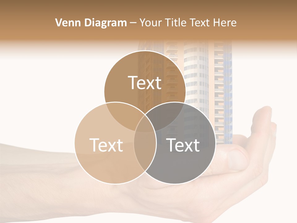A Hand Holding A Model Of A Building PowerPoint Template