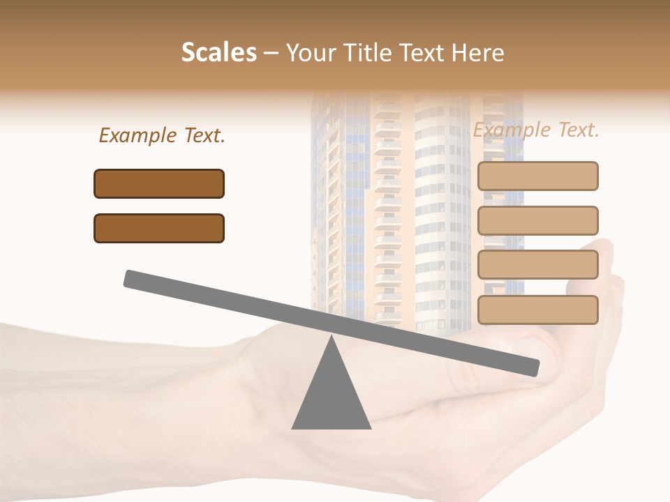 A Hand Holding A Model Of A Building PowerPoint Template
