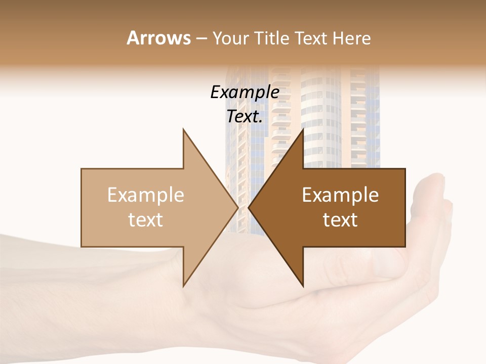 A Hand Holding A Model Of A Building PowerPoint Template