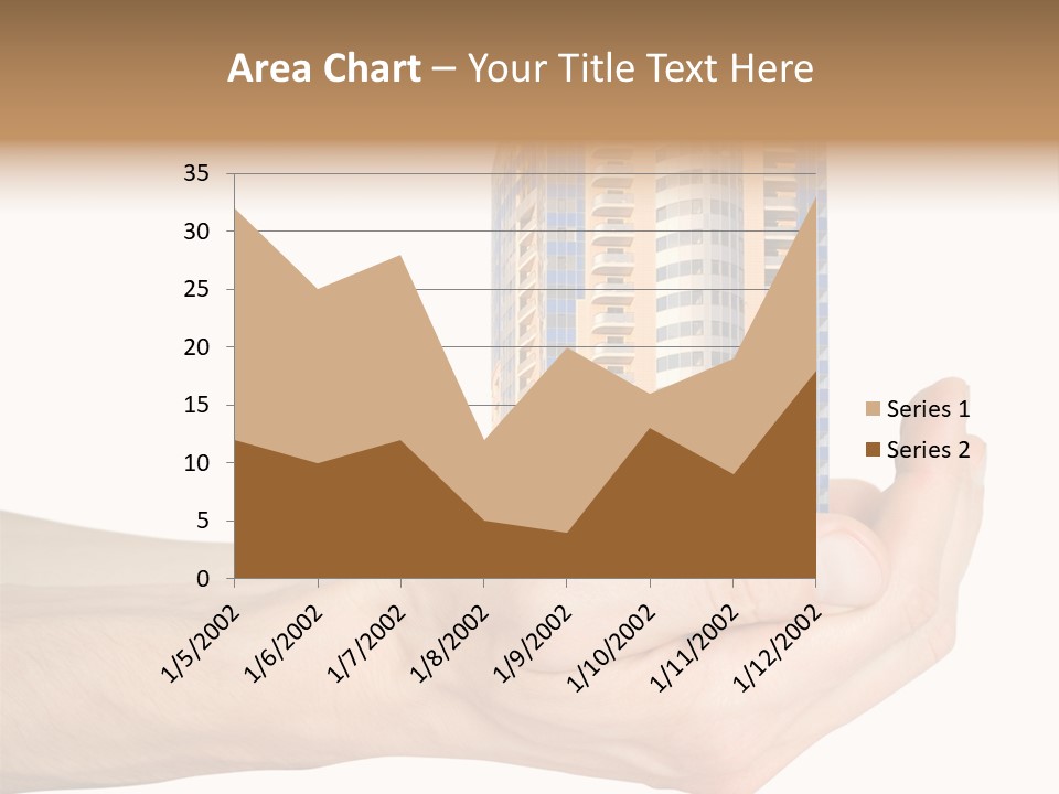 A Hand Holding A Model Of A Building PowerPoint Template