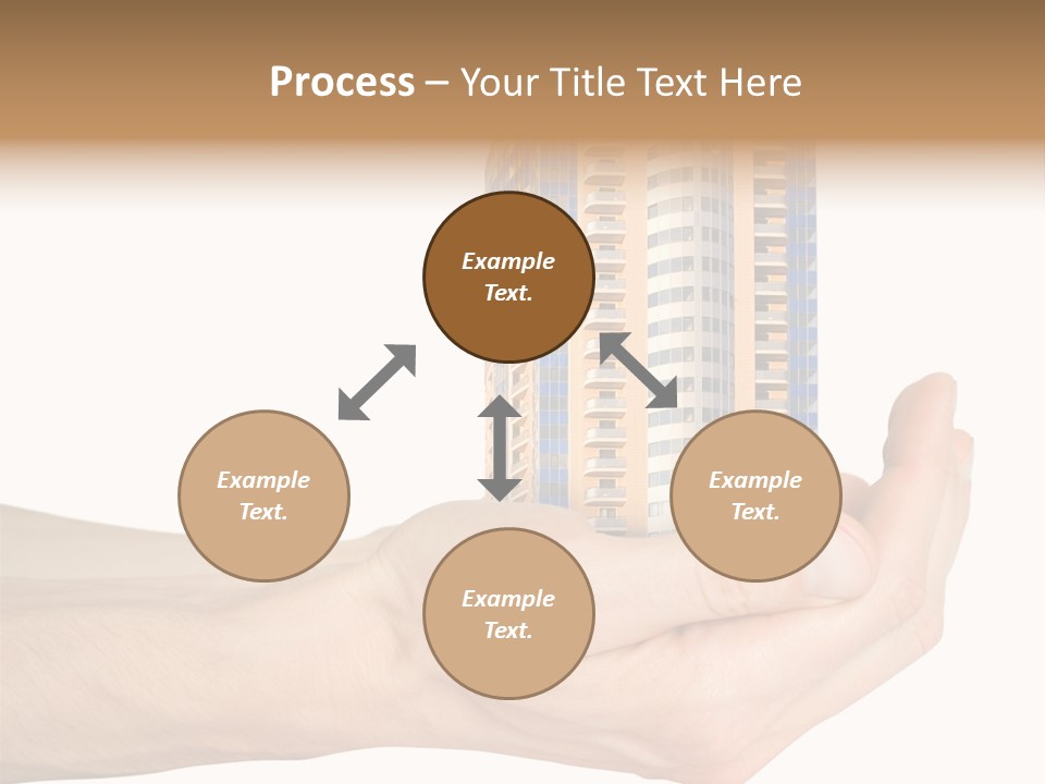A Hand Holding A Model Of A Building PowerPoint Template