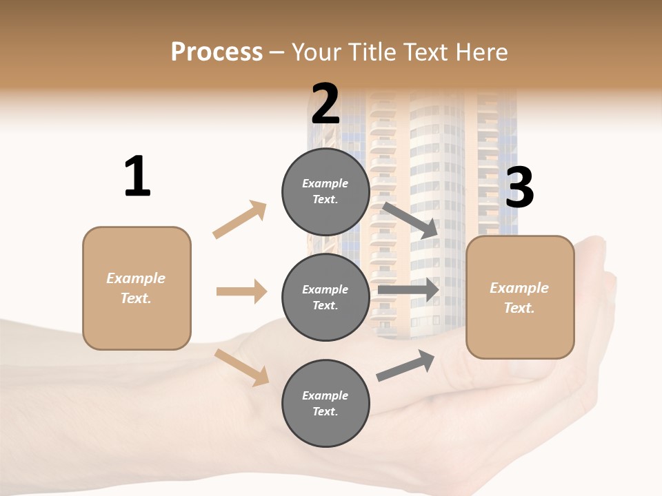 A Hand Holding A Model Of A Building PowerPoint Template