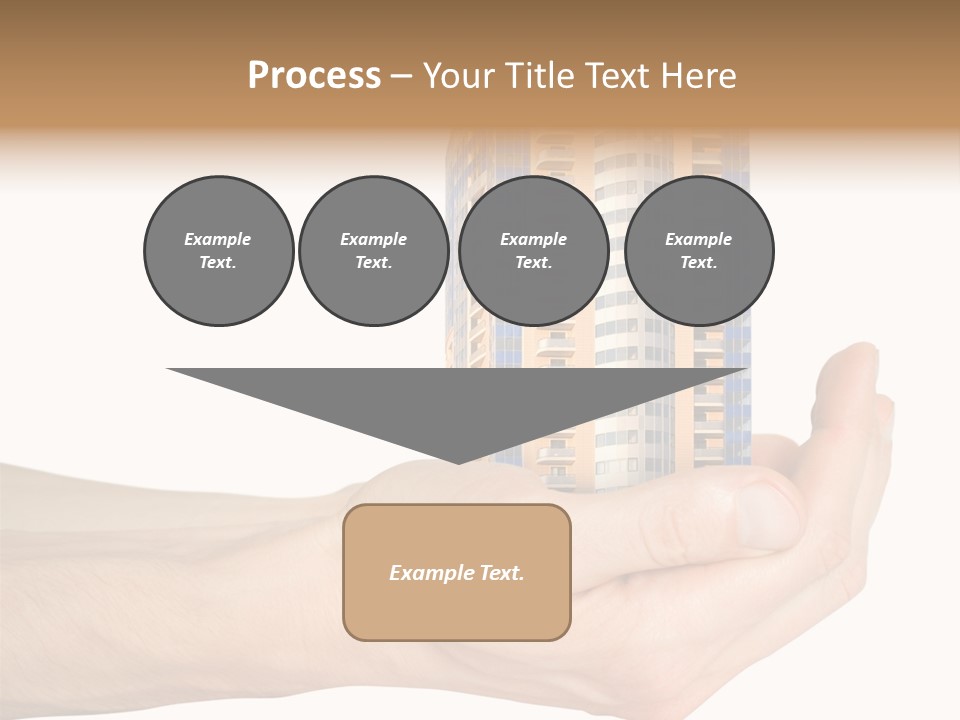 A Hand Holding A Model Of A Building PowerPoint Template