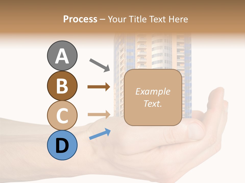 A Hand Holding A Model Of A Building PowerPoint Template