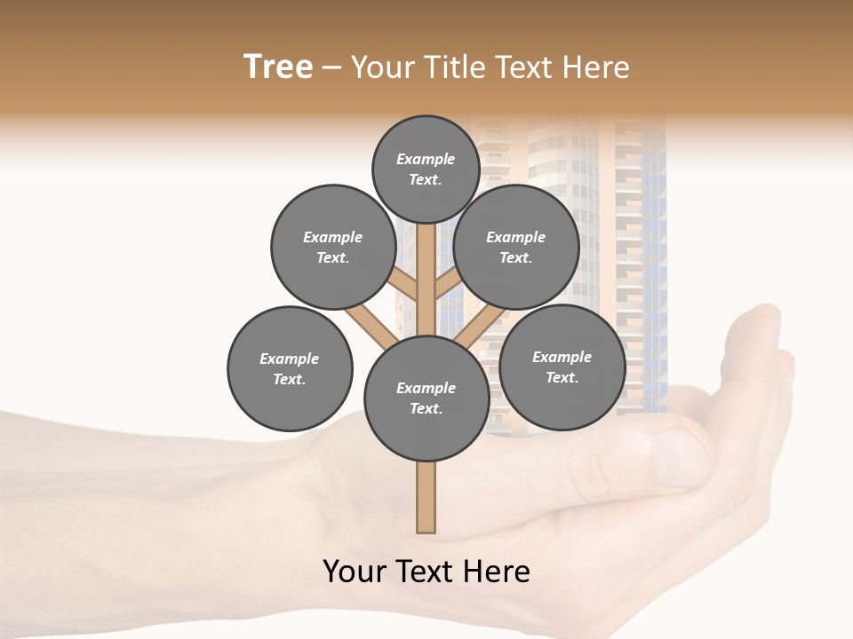 A Hand Holding A Model Of A Building PowerPoint Template