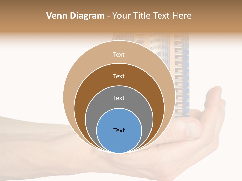 A Hand Holding A Model Of A Building PowerPoint Template