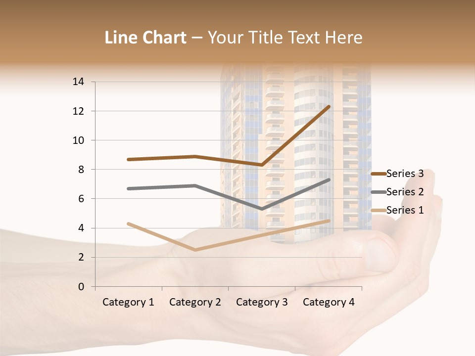 A Hand Holding A Model Of A Building PowerPoint Template