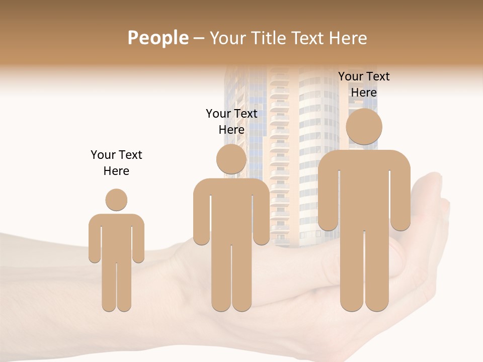 A Hand Holding A Model Of A Building PowerPoint Template