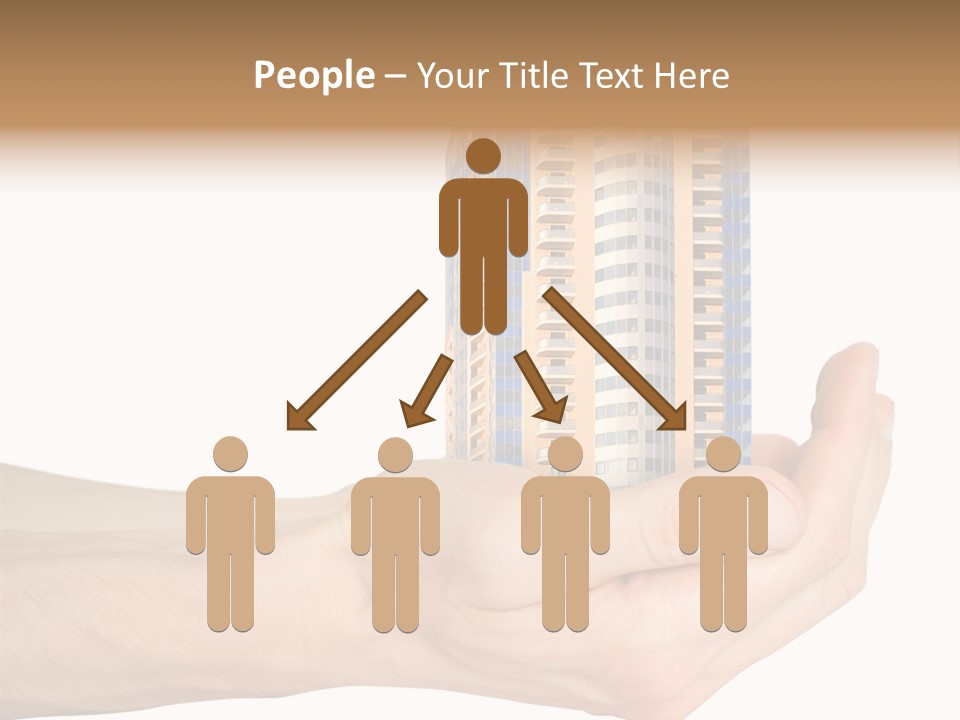 A Hand Holding A Model Of A Building PowerPoint Template