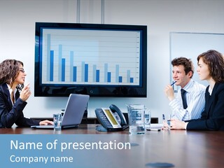 Financial Office Discussing PowerPoint Template