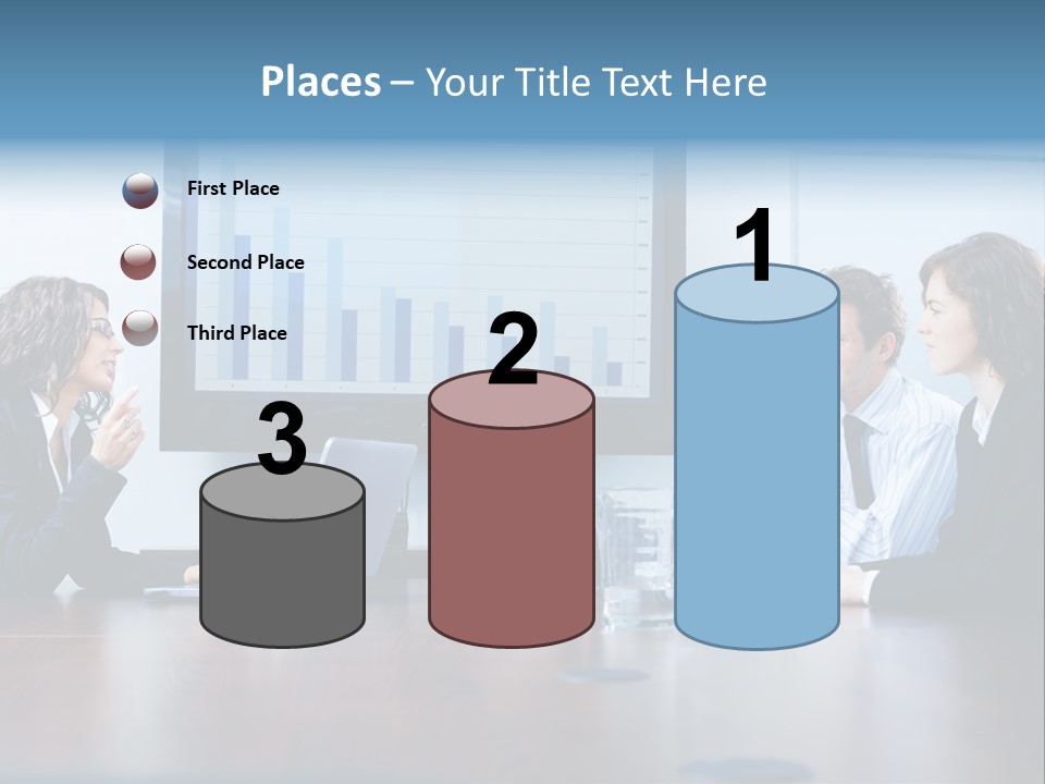 Financial Office Discussing PowerPoint Template