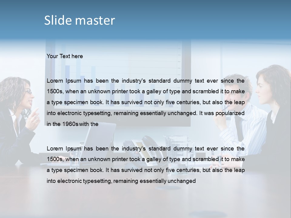 Financial Office Discussing PowerPoint Template