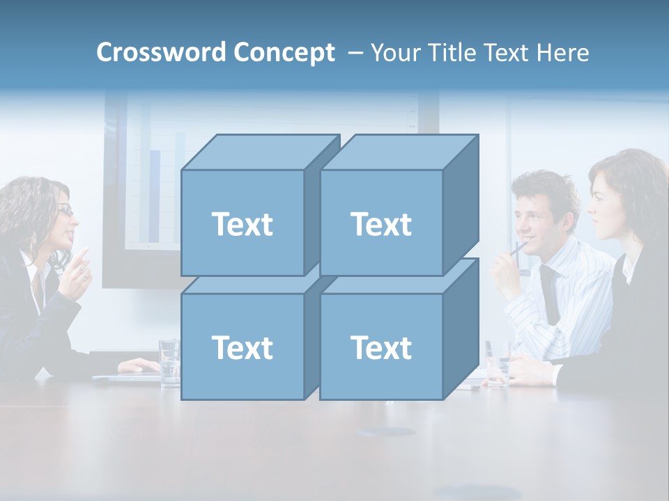 Financial Office Discussing PowerPoint Template