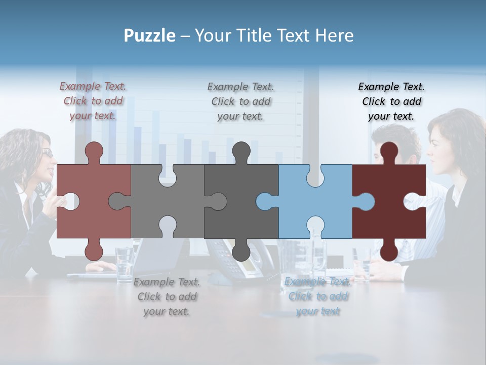 Financial Office Discussing PowerPoint Template