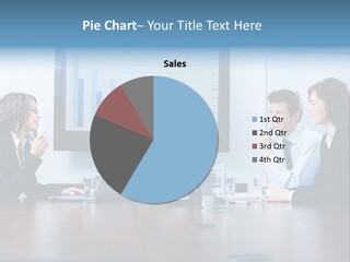 Financial Office Discussing PowerPoint Template