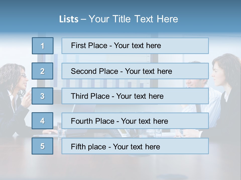 Financial Office Discussing PowerPoint Template