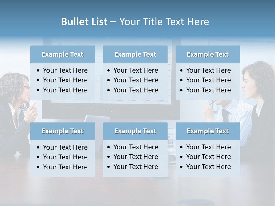 Financial Office Discussing PowerPoint Template