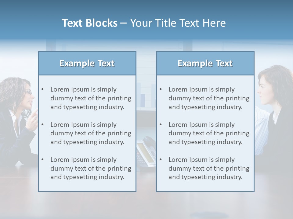 Financial Office Discussing PowerPoint Template