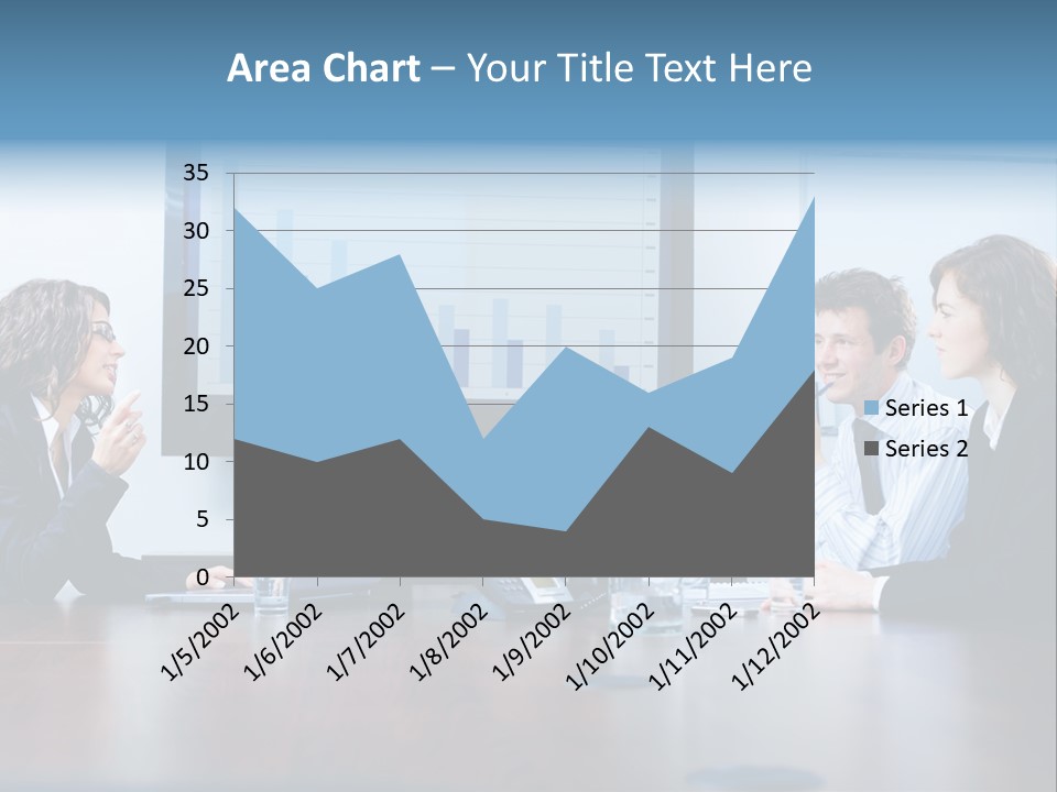 Financial Office Discussing PowerPoint Template