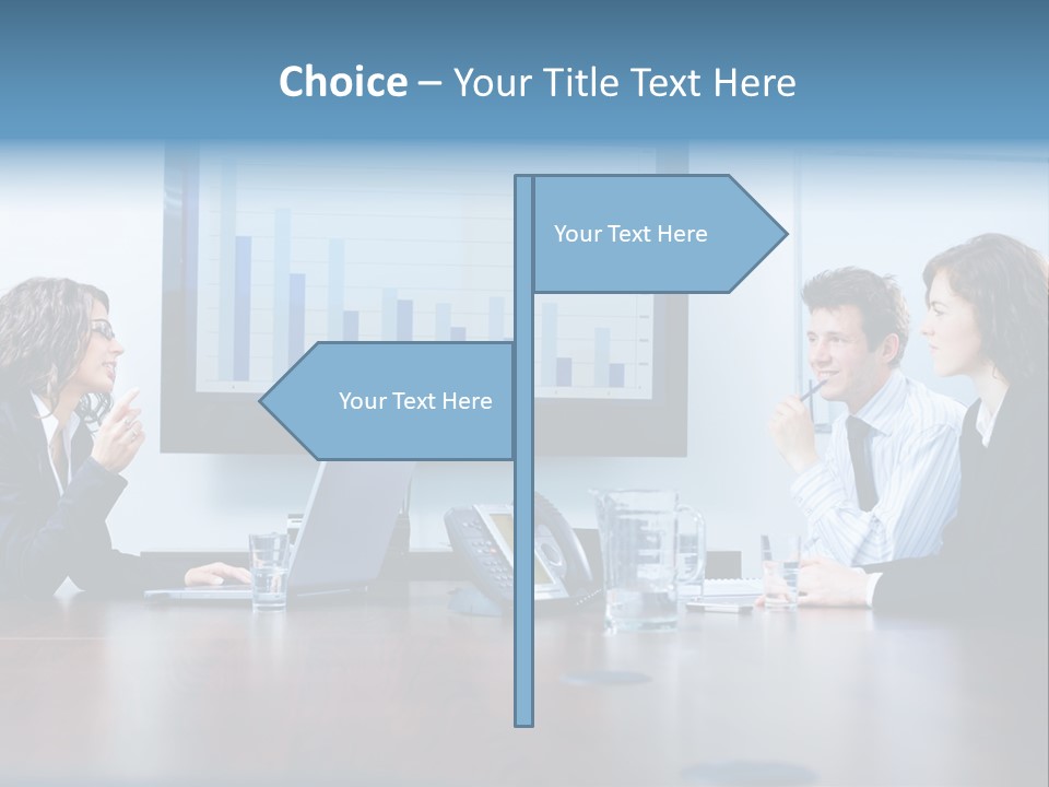 Financial Office Discussing PowerPoint Template