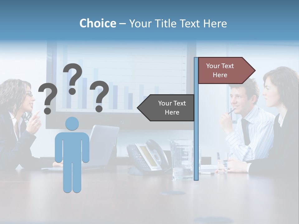 Financial Office Discussing PowerPoint Template