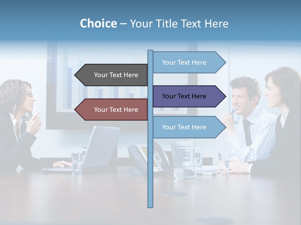 Financial Office Discussing PowerPoint Template