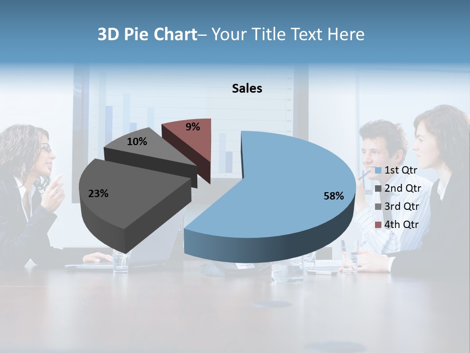 Financial Office Discussing PowerPoint Template