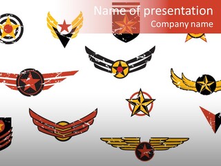 General Emblem Black PowerPoint Template