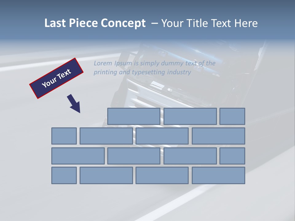 A Blue Semi Truck Driving Down A Highway PowerPoint Template
