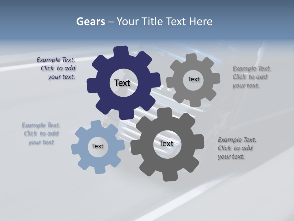 A Blue Semi Truck Driving Down A Highway PowerPoint Template