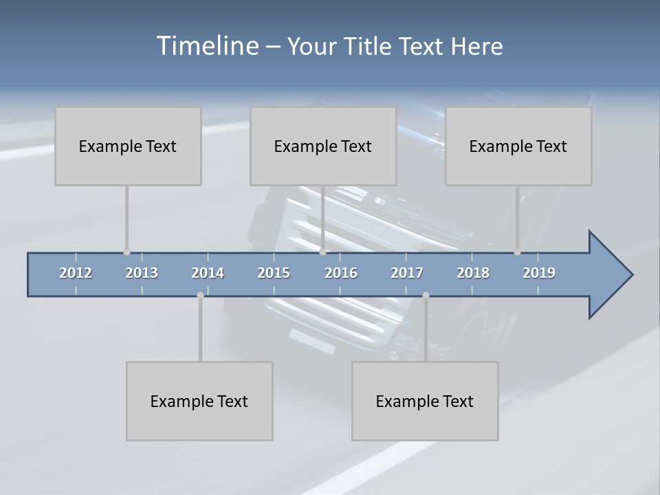 A Blue Semi Truck Driving Down A Highway PowerPoint Template