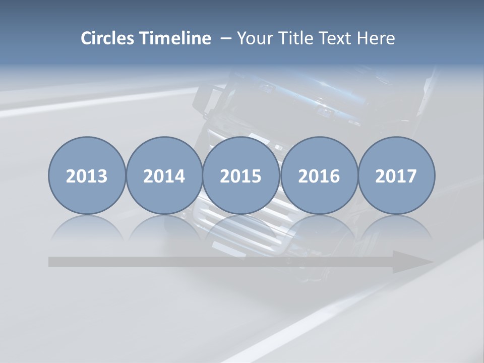 A Blue Semi Truck Driving Down A Highway PowerPoint Template