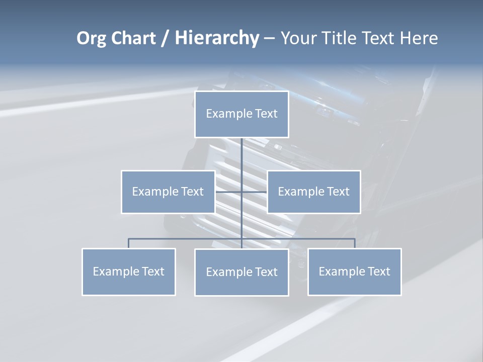 A Blue Semi Truck Driving Down A Highway PowerPoint Template