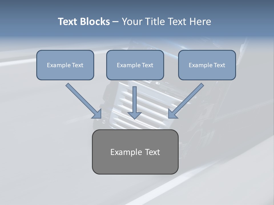 A Blue Semi Truck Driving Down A Highway PowerPoint Template