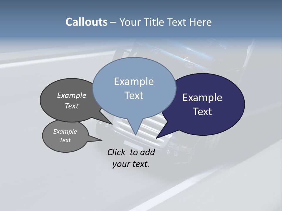 A Blue Semi Truck Driving Down A Highway PowerPoint Template