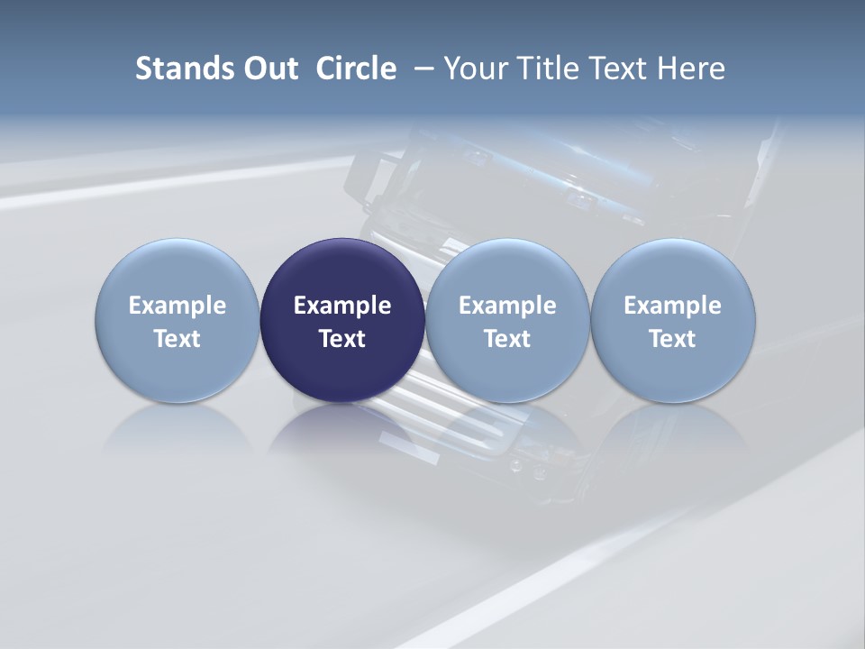 A Blue Semi Truck Driving Down A Highway PowerPoint Template