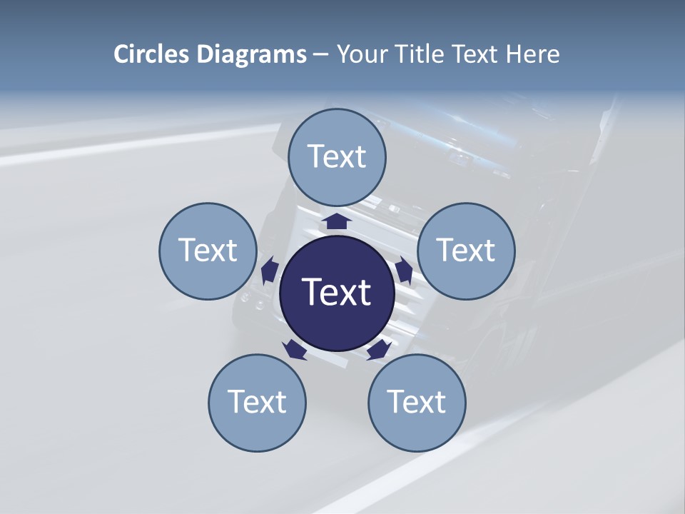 A Blue Semi Truck Driving Down A Highway PowerPoint Template