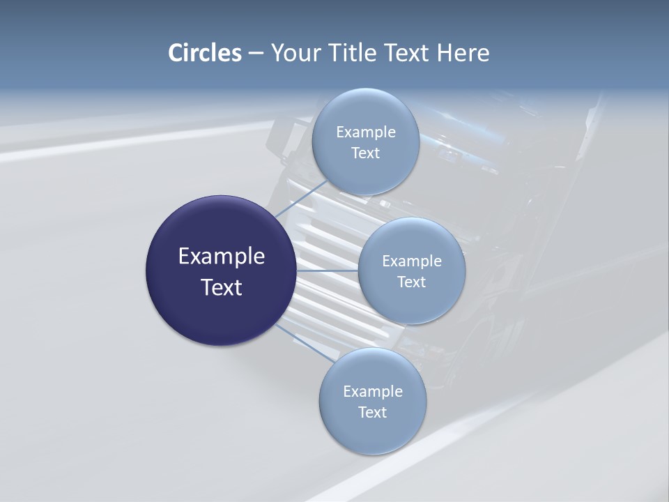 A Blue Semi Truck Driving Down A Highway PowerPoint Template