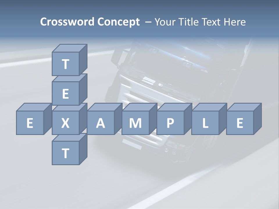 A Blue Semi Truck Driving Down A Highway PowerPoint Template