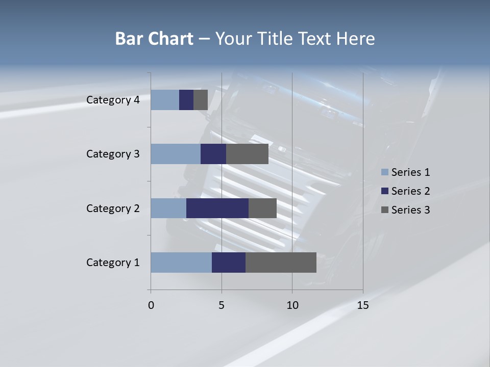A Blue Semi Truck Driving Down A Highway PowerPoint Template