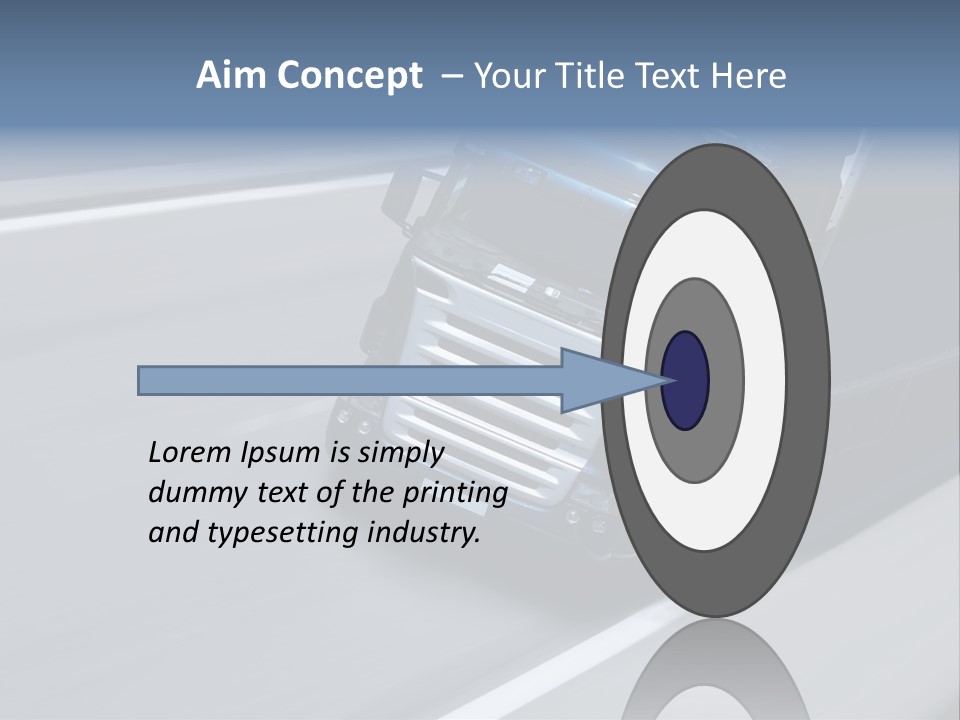 A Blue Semi Truck Driving Down A Highway PowerPoint Template