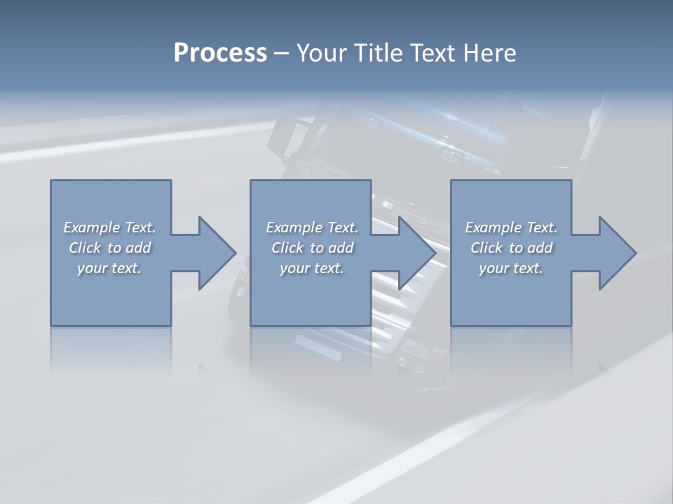 A Blue Semi Truck Driving Down A Highway PowerPoint Template