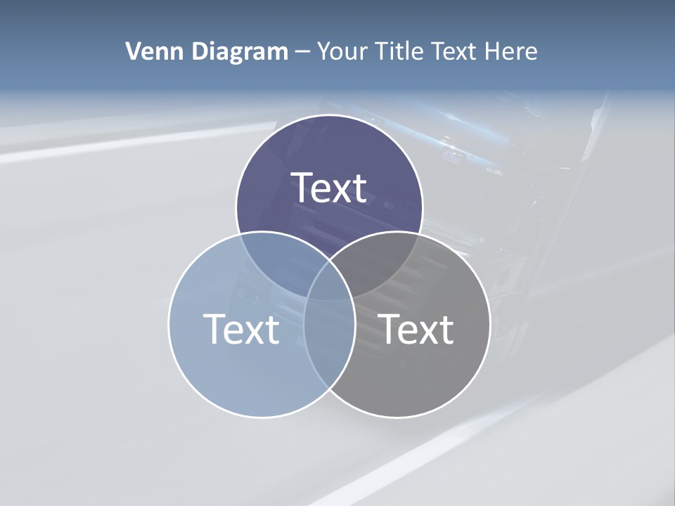 A Blue Semi Truck Driving Down A Highway PowerPoint Template