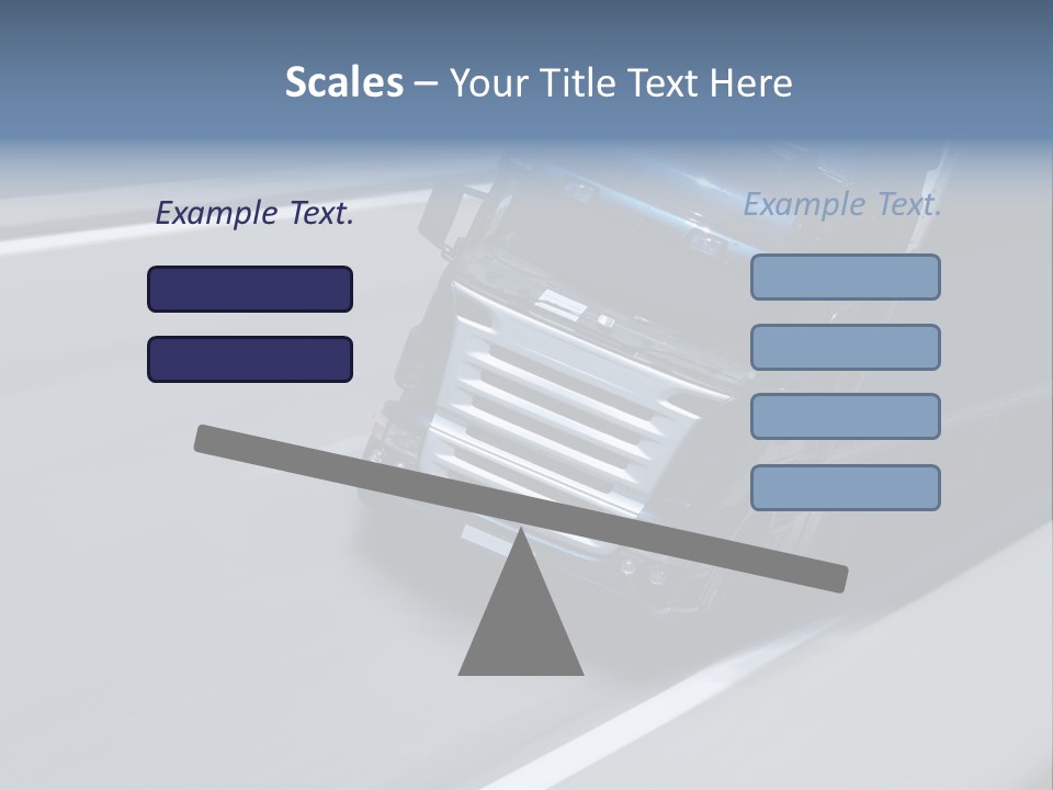 A Blue Semi Truck Driving Down A Highway PowerPoint Template