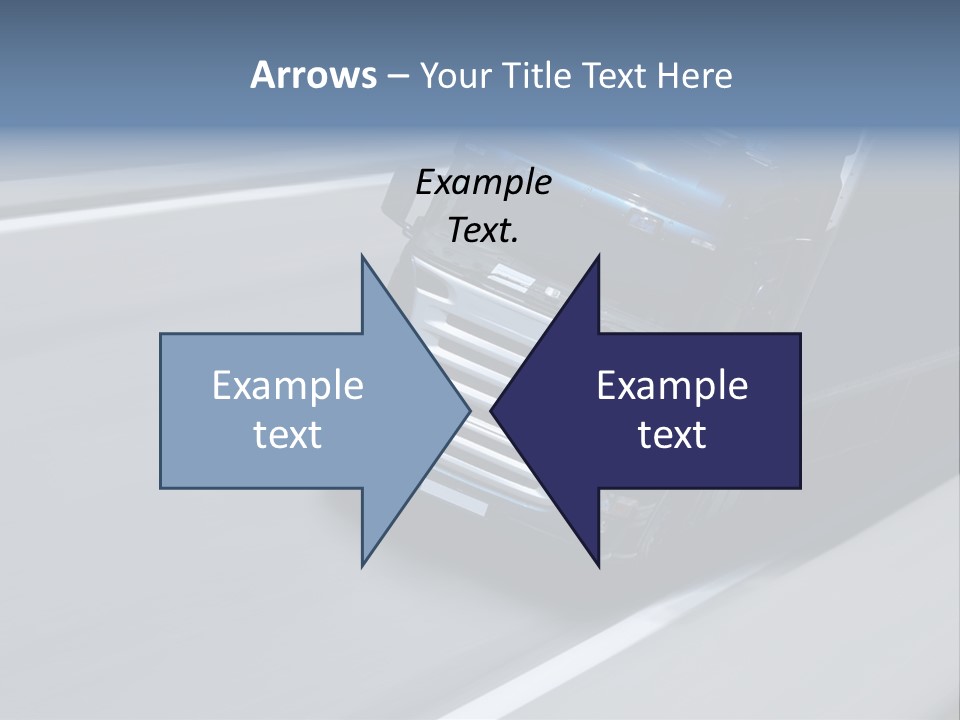 A Blue Semi Truck Driving Down A Highway PowerPoint Template