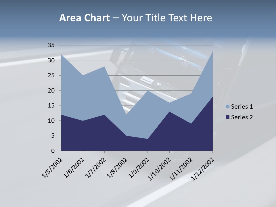 A Blue Semi Truck Driving Down A Highway PowerPoint Template