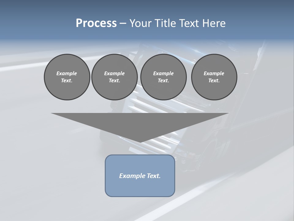 A Blue Semi Truck Driving Down A Highway PowerPoint Template